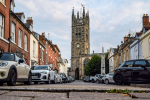 Looking up at Collegiate Church of St Mary, Warwick. Photo by Tom Podmore on Unsplash.